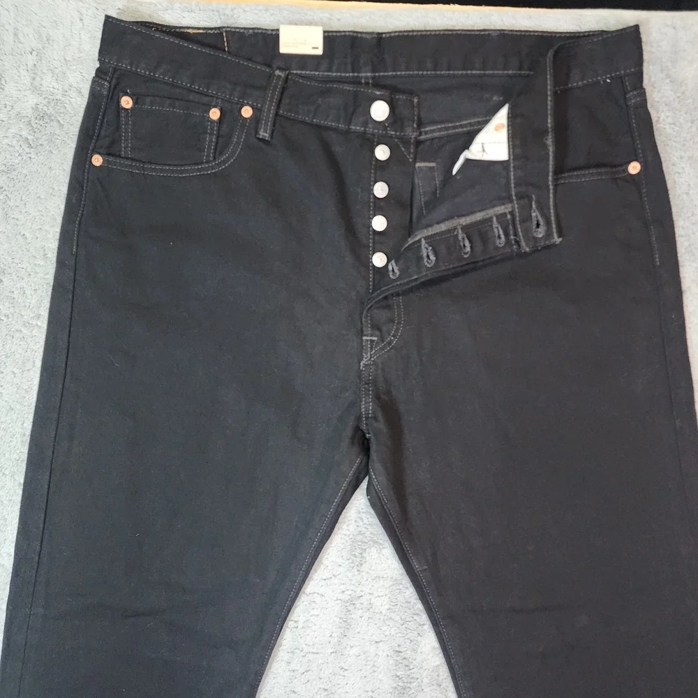Levis 501 Button Fly Jeans Mens 40x32 Black Original Fit Denim Casual Cotton NWT